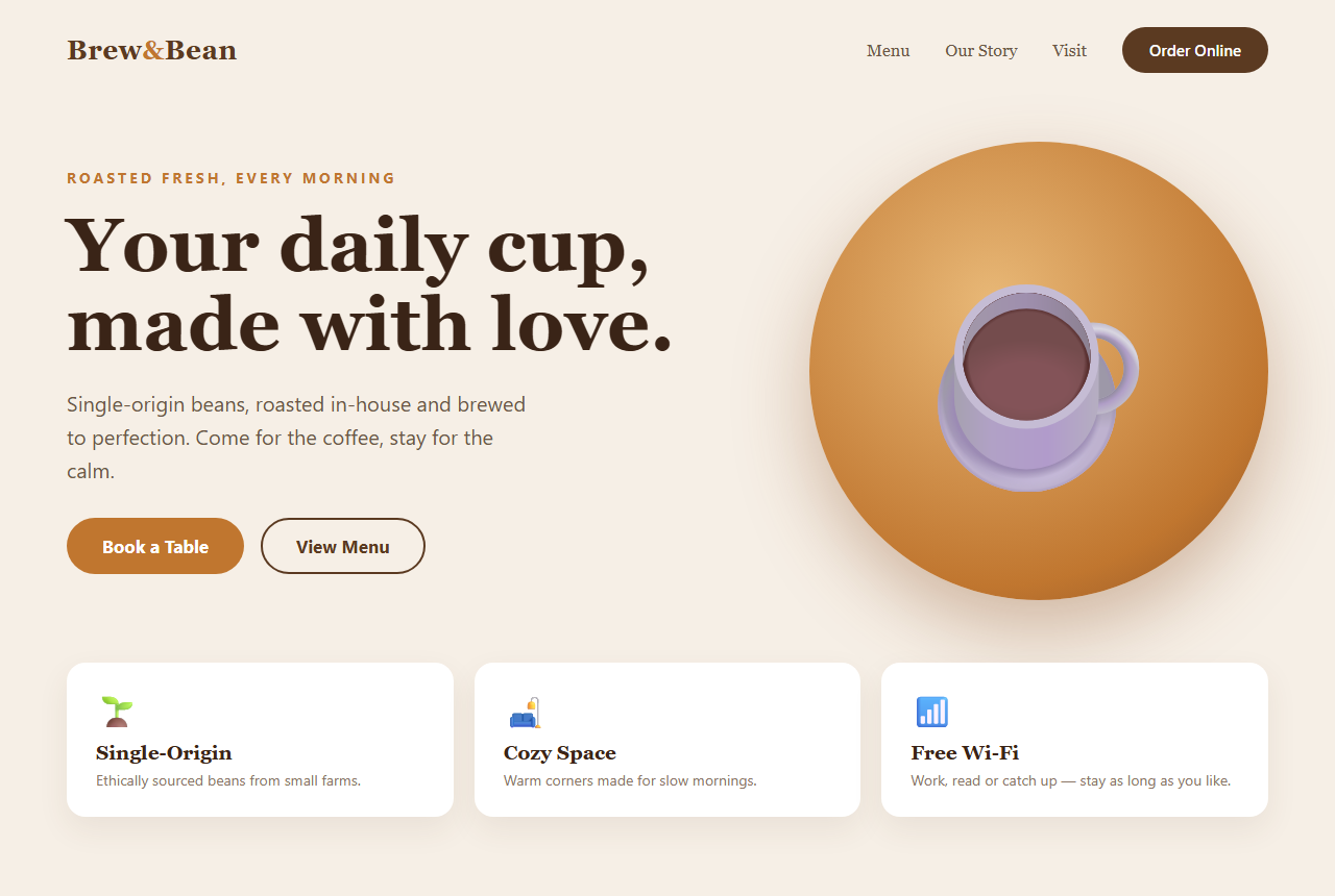 Café website design