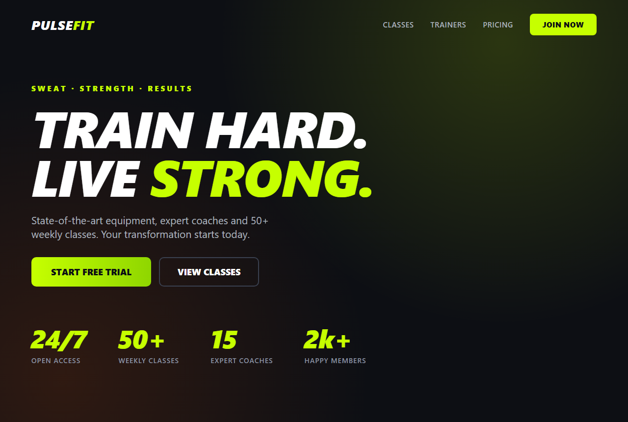 Gym website design